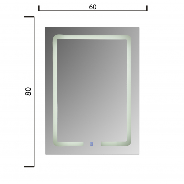 Oglinda baie cu iluminare LED si buton touch 60x80 cm [2]