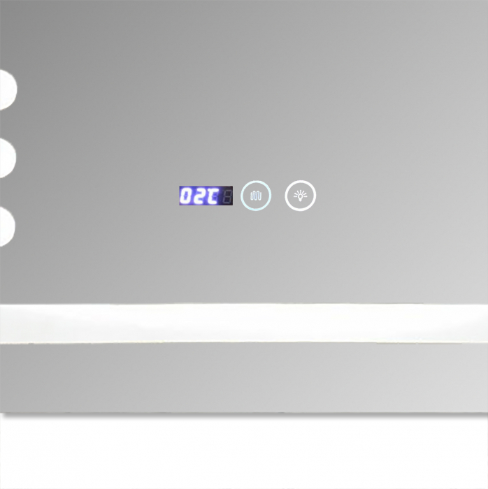 Oglinda baie 60x80 cm cu sistem dezaburire,termometru, ceas si buton touch. [5]
