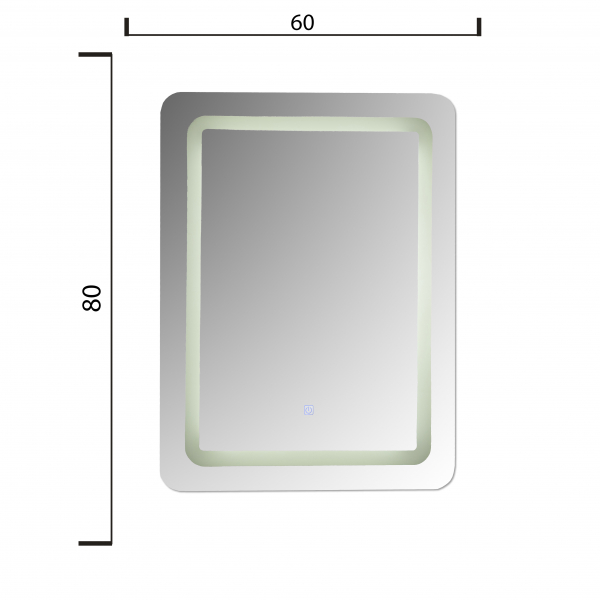 Oglinda  baie 60x80 cm cu iluminare LED  cu buton touch. [2]