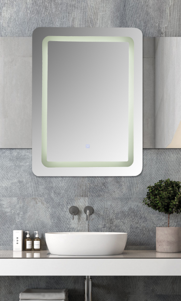 Oglinda  baie 60x80 cm cu iluminare LED  cu buton touch. [1]