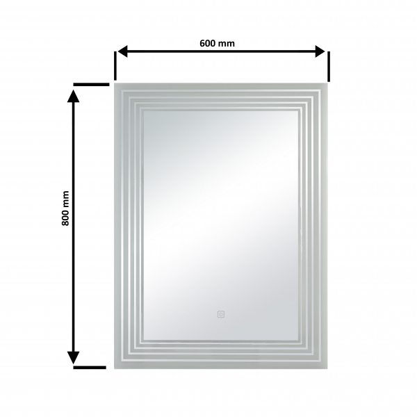 Oglinda baie cu iluminare LED si buton touch, 60x80 cm [4]