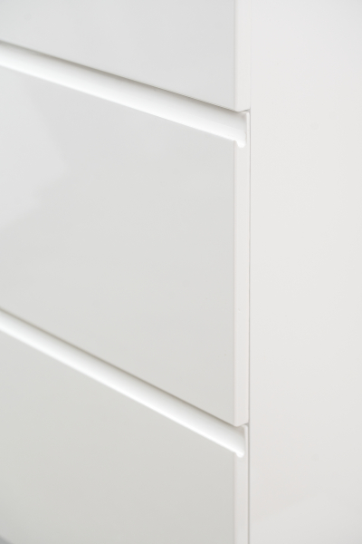 Mobilier baie cu maner frezat si lavoar slim, mdf vopsit, alb lucios, 60x46  cm [4]