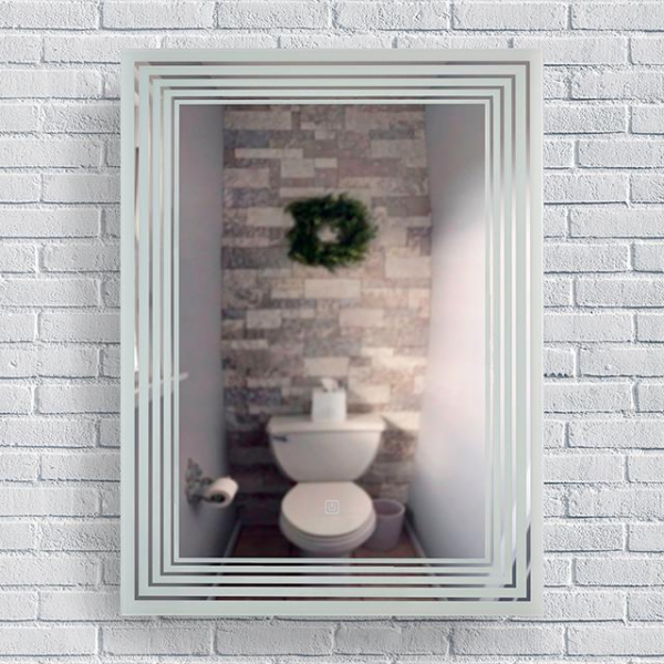 Oglinda baie cu iluminare LED si buton touch, 60x80 cm [2]