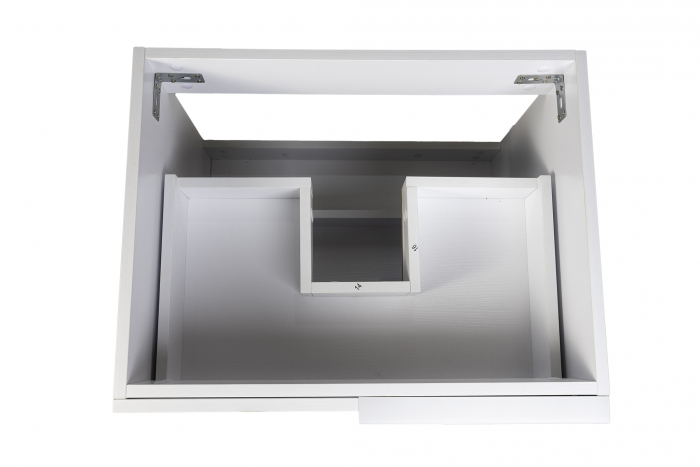 Mobilier baie mdf infoliat, alb, suspendat, 2 sertare soft close, lavoar 80  cm [5]