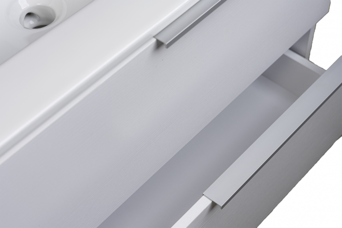 Mobilier baie mdf infoliat, alb, suspendat, 2 sertare soft close, lavoar 80  cm [3]