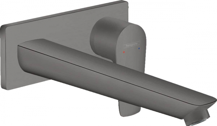 BATERIE LAVOAR TALIS E CU MONTAJ PE PERETE SI PIPA 225 MM, BRUSHED BLACK CHROME [2]