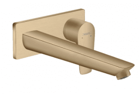 BATERIE LAVOAR TALIS E CU MONTAJ PE PERETE SI PIPA 225 MM, BRUSHED BRONZE [1]