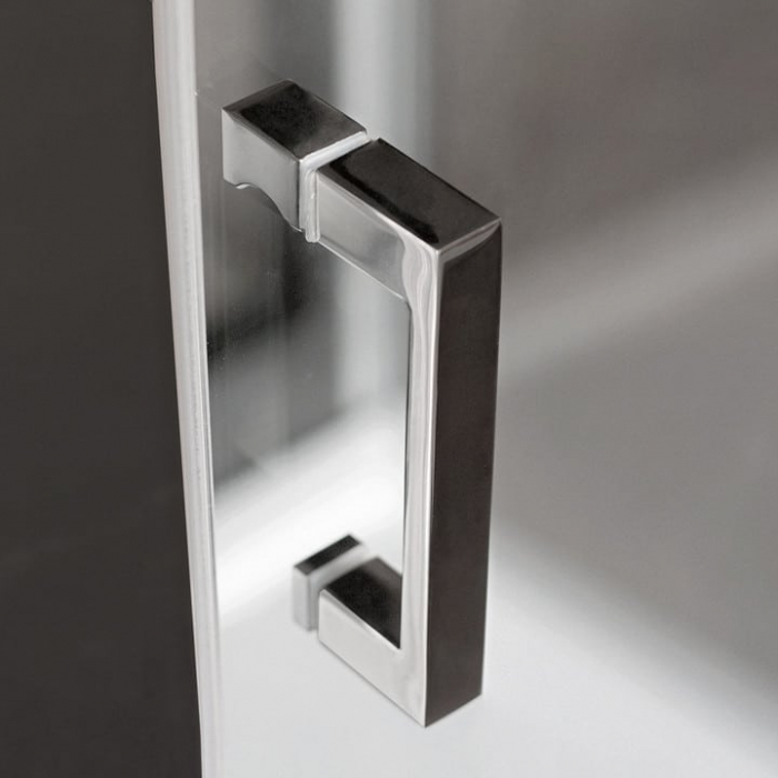CABINA DE DUS SEMIROTUNDA 90X90, CU DOUA USI CULISANTE, PROFIL CROM, STICLA TRANSPARENTA LLR2/900 [3]