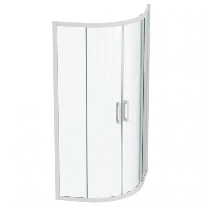 CABINA DE DUS SEMIROTUNDA CONNECT 2, 90X90CM, H. 195, USI CULISANTE, STICLA 6MM TRATATA IDEALCLEAN, PROFIL ALB MAT [1]