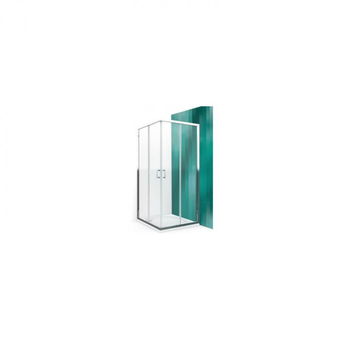 CABINA DUS PATRATA 80X80 CU DOUA USI CULISANTE,PROFIL CROM,STICLA TRANSPARENTA  LLS2/800 [4]