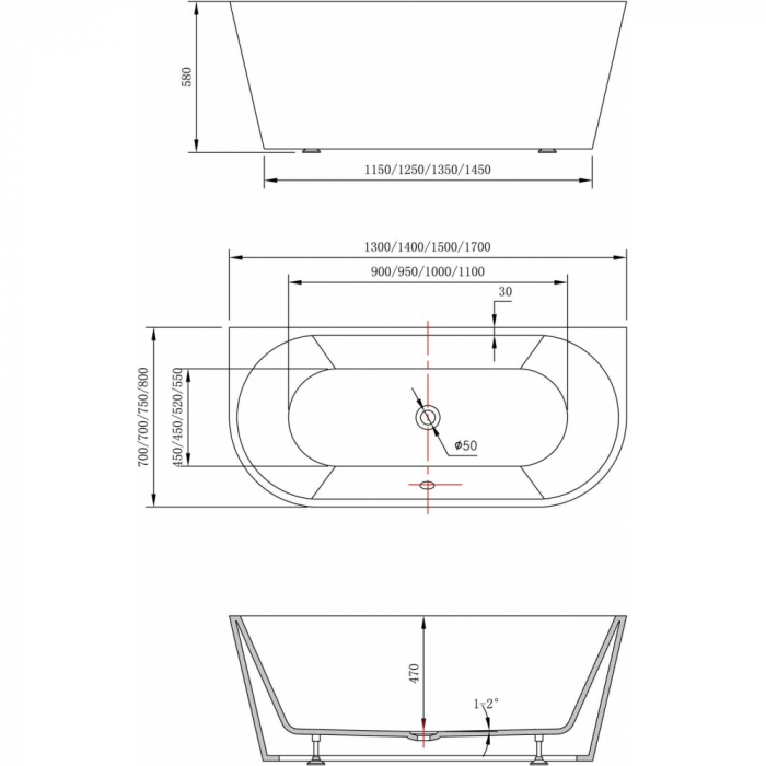 Cada Baie Freestanding 1300 Linea Combine [6]