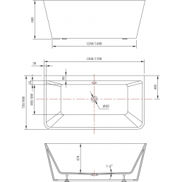Cada Baie Freestanding Linea Wall 1700 [3]