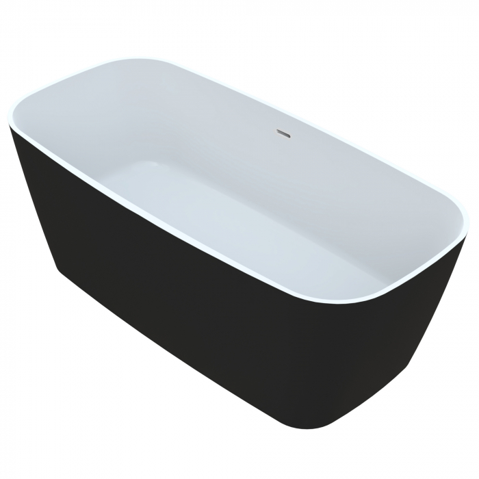 Cada freestanding Vayer Volans black& white 1510x720x540, fara preaplin , ventil click-clack crom [3]