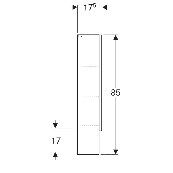 DULAP CU OGLINDA 60 CM SELNOVA SQUARE CU DOUA USI, LAVA [2]