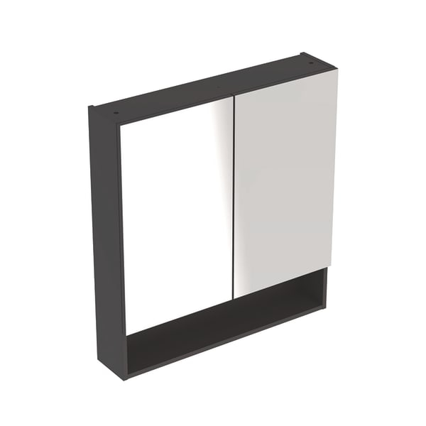 DULAP CU OGLINDA 60 CM SELNOVA SQUARE CU DOUA USI, LAVA [1]