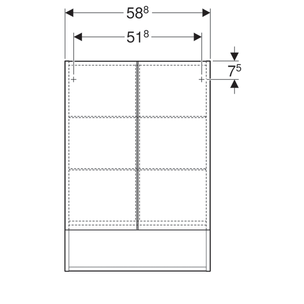 DULAP CU OGLINDA 60 CM SELNOVA SQUARE CU DOUA USI, LAVA [3]