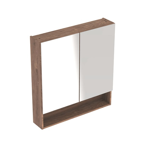 DULAP CU OGLINDA 80 CM SELNOVA SQUARE CU DOUA USI, NUC AMERICAN HICKORY [1]