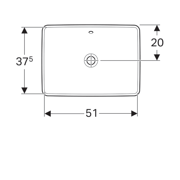LAVOAR ÎNCORPORAT GEBERIT VARIFORM, DREPTUNGHIULAR B-55CM,T-40CM, PREAPLIN VIZIBIL, GLAZURAT ALB [2]