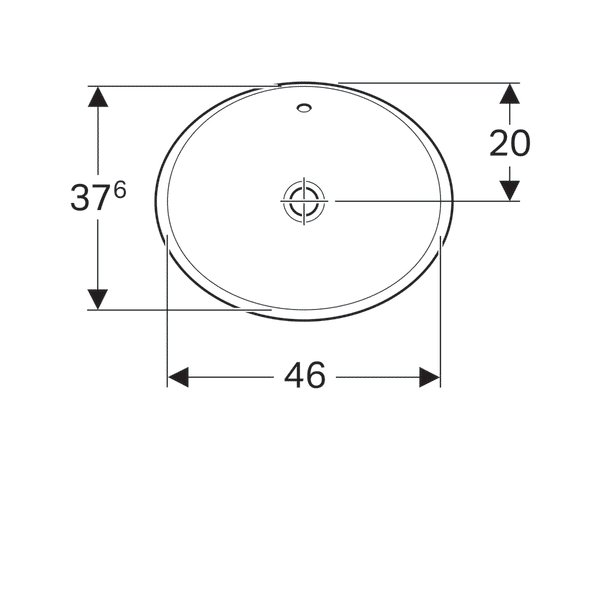 LAVOAR INCORPORAT GEBERIT VARIFORM, OVAL B-50CM, T-40CM, PREAPLIN VIZIBIL, GLAZURAT ALB [3]