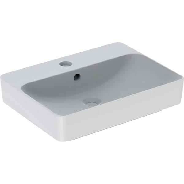 LAVOAR PE BLAT GEBERIT VARIFORM, DREPTUNGHIULAR, CU BANC CU ORIFICII DE ROBINET B-60CM,T-45CM,PREAPLIN VIZIBIL, ALB [1]