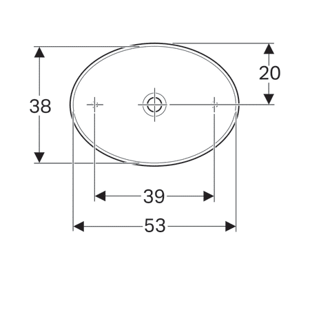 LAVOAR PE BLAT GEBERIT VARIFORM, OVAL B-55CM,T-40CM, FARA PREAPLIN, ALB [3]