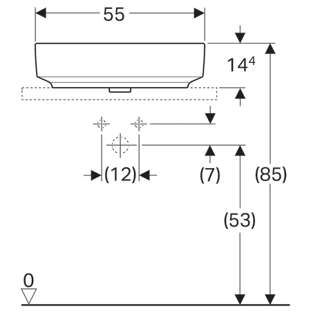 LAVOAR PE BLAT GEBERIT VARIFORM, OVAL B-55CM,T-40CM, FARA PREAPLIN, ALB [4]