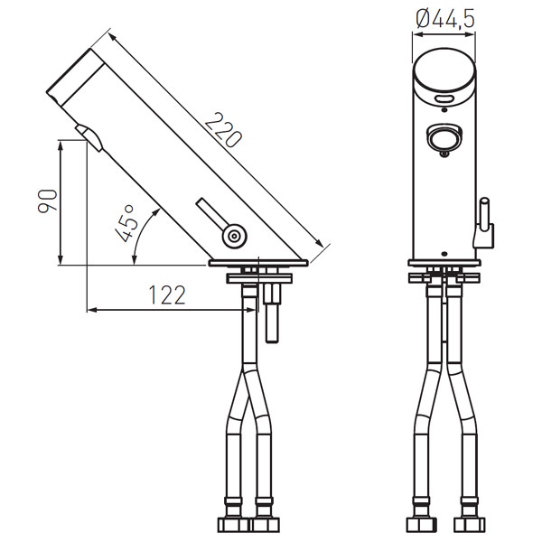 Mistral Sensor - baterie stativă lavoar cu senzor, cu mixer încorporat [2]