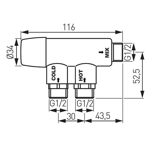 Mixer termostatat 1/2” pentru baterii cu senzor [2]