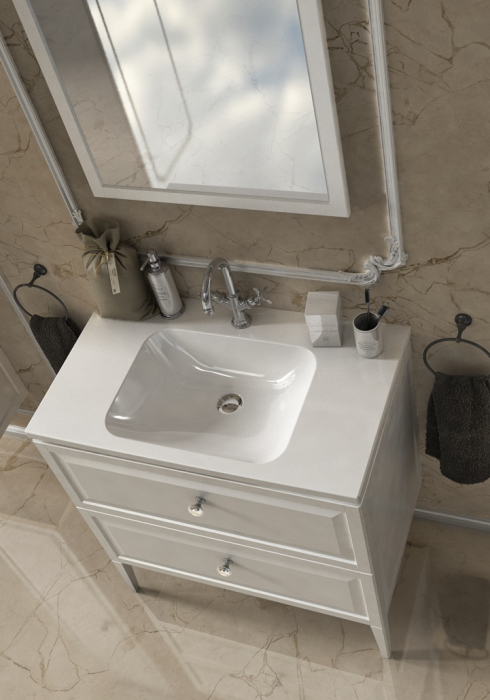 MOBILIER MONTEBIANCO 80 CM, 2 SERTARE, ALB MAT NOU [3]