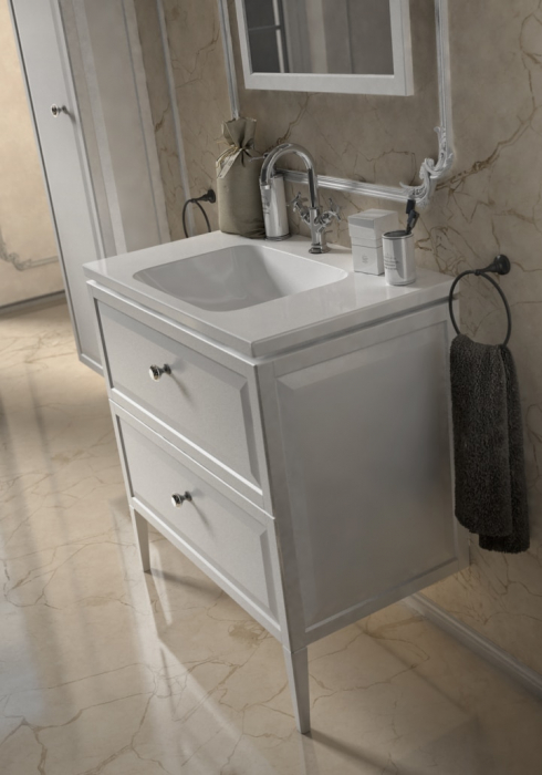 MOBILIER MONTEBIANCO 80 CM, 2 SERTARE, ALB MAT NOU [2]