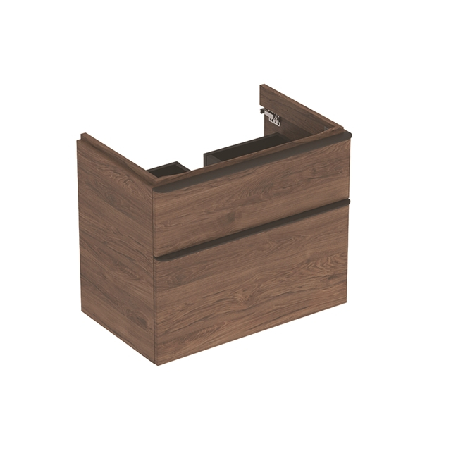MOBILIER PENTRU LAVOAR SMYLE SQUARE CU DOUA SERTARE 73.4X47  NUC AMERICAN HICKORY [1]