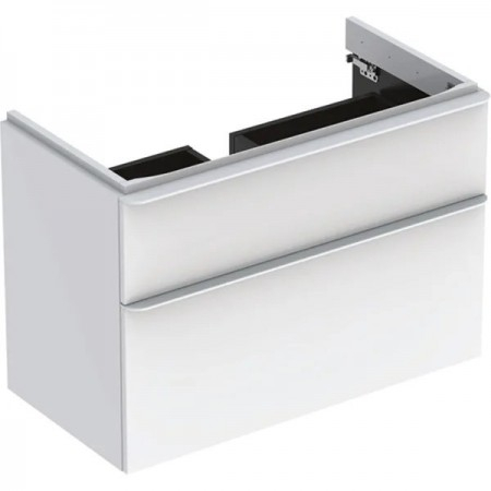 MOBILIER PENTRU LAVOAR SMYLE SQUARE CU DOUA SERTARE 88.4X61.7X47 ALB LUCIOS [1]
