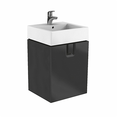 MOBILIER TWINS PENTRU LAVOAR 50 CM CU USA NEGRU MAT [1]