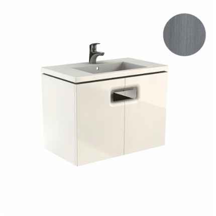 MOBILIER TWINS PENTRU LAVOAR 80 CM CU DOUA USI, GRI ARGINTIU [1]