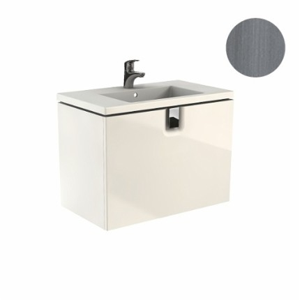 MOBILIER TWINS PENTRU LAVOAR 80 CM CU UN SERTAR, GRI ARGINTIU [1]