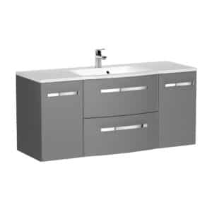 MOBILIER WAVE 120, SASE SERTARE (DOUA INTERNE) SOFT CLOSE, GRI MAT NOU [1]
