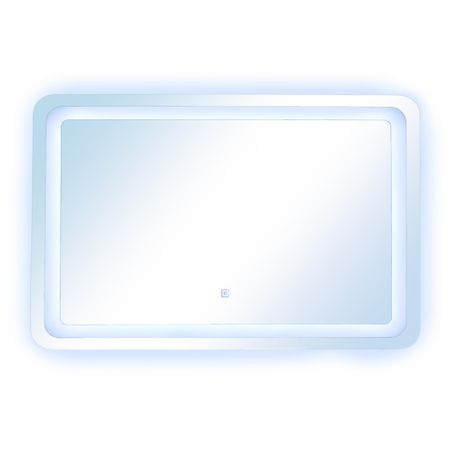 Oglinda baie cu iluminare LED si buton touch, 100x70  cm, colturi rotunjite [2]