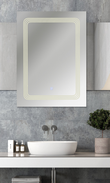 Oglinda baie cu iluminare LED si buton touch 60x80x3 cm [2]