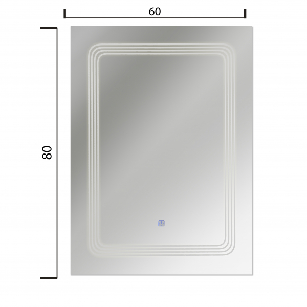 Oglinda baie cu iluminare LED si buton touch 60x80x3 cm [3]