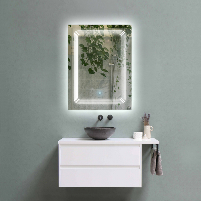 Oglinda baie cu iluminare LED si buton touch 60x80x3 cm [1]
