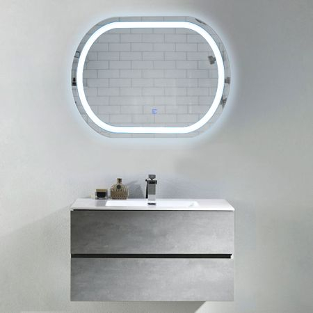 Oglinda  baie cu iluminare LED  cu buton touch 80x60 cm [2]
