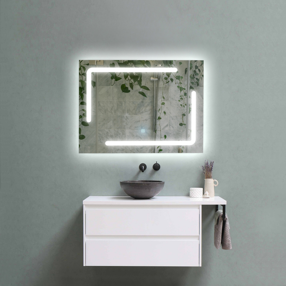 Oglinda Baie Led  80x60 cu Buton Touch [1]