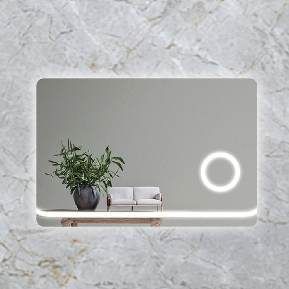Oglinda Baie Led 90x60 cm Dezaburire , buton Touch si Lupa [1]