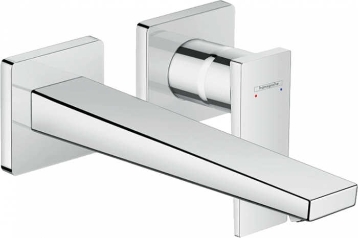 ORNAMENT BATERIE LAVOAR PERETE METROPOL, CU PIPA 225 MM, CROM [1]
