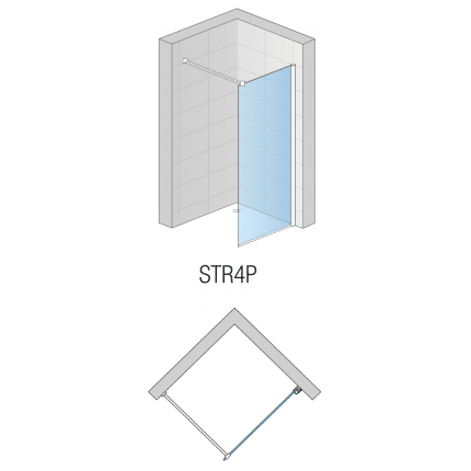 PARAVAN DUS EASY 1100X2000, PROFIL CROM, GROSIME GEAM 8MM, TRANSPARENT [2]