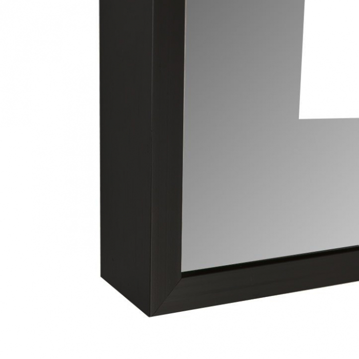 Oglinda baie LED cu rama aluminiu negru si sistem dezaburire, termometru si ceas, senzor touch 60x80  cm, negru [4]