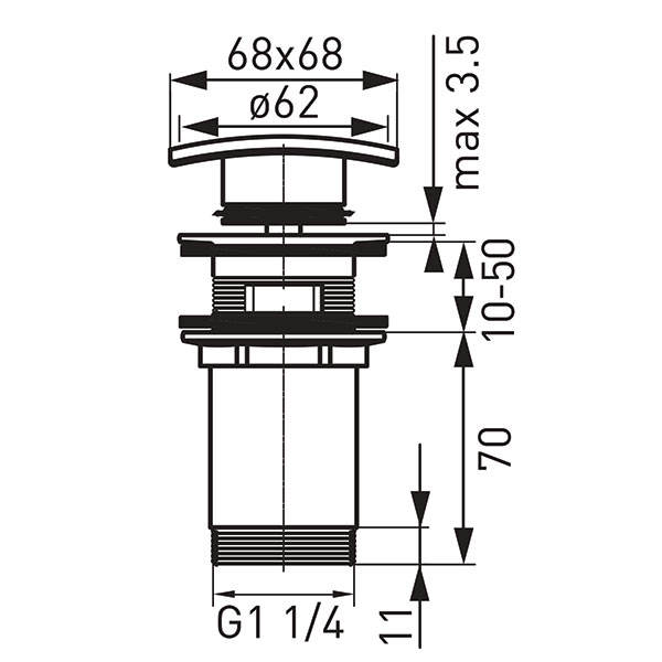 Quardo - ventil click-clack D1 1/4” [2]