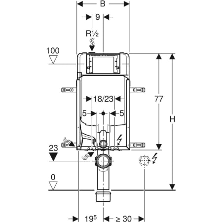 SISTEM INSTALARE KOMBIFIX 8 CM PENTRU VAS WC SUSPENDAT, H=109 [2]