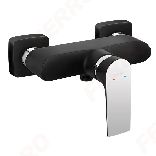 Square Black/Chrome - baterie perete duș [1]