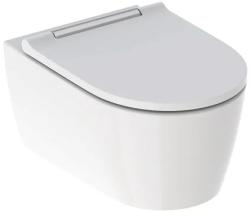 VAS WC ONE SUSPENDAT, RIMLESS, 54X37, CU CAPAC SLIM SOFT CLOSE, ORNAMENT CROM, FIXARE COMPLET ACUNSA [1]